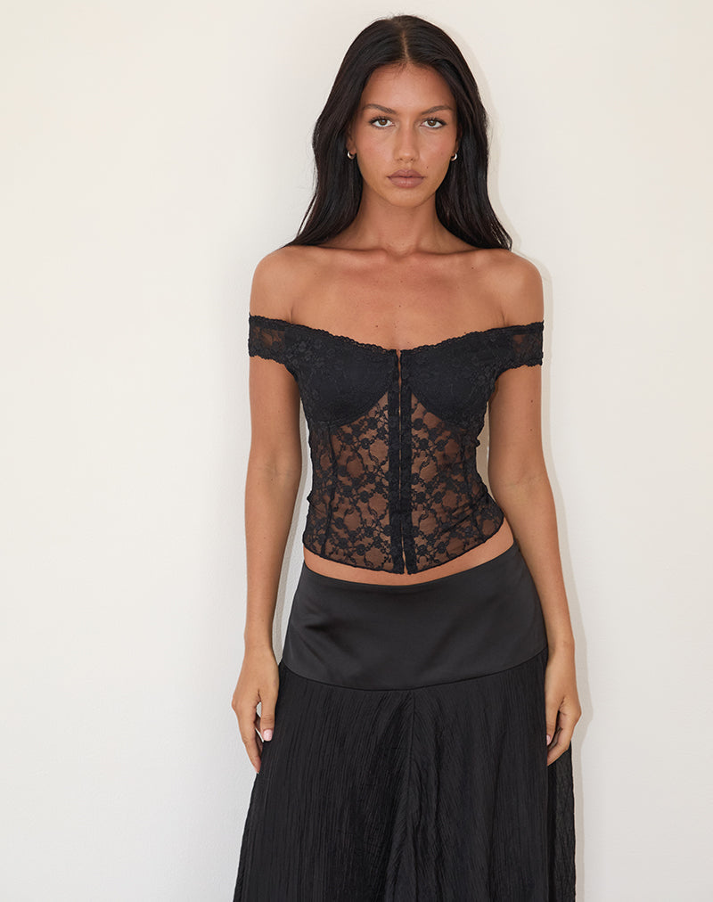 Lysanne - Sensuele kanten off-shoulder korset top