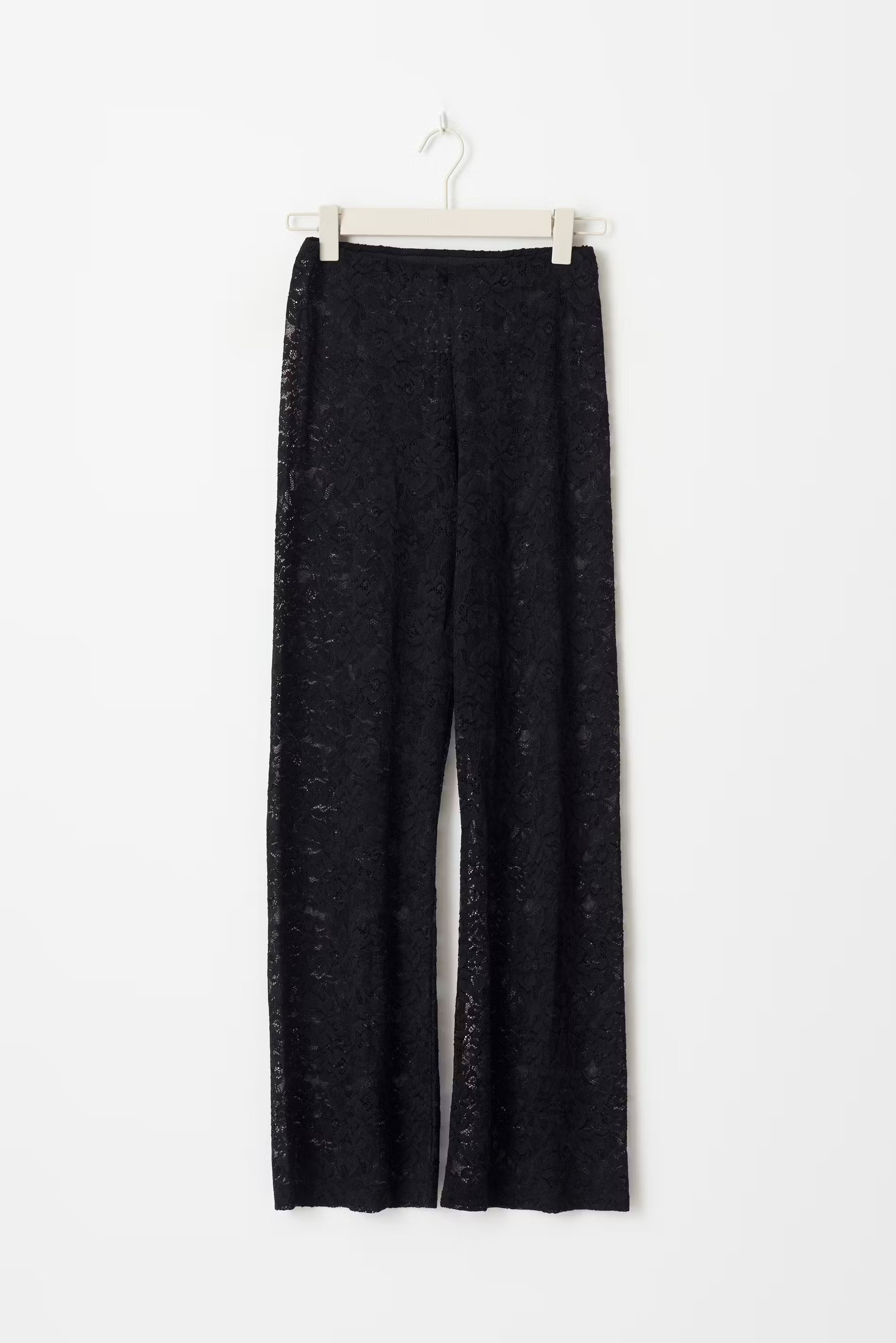 Néva | Flared Broek met Kant en Hoge Taille