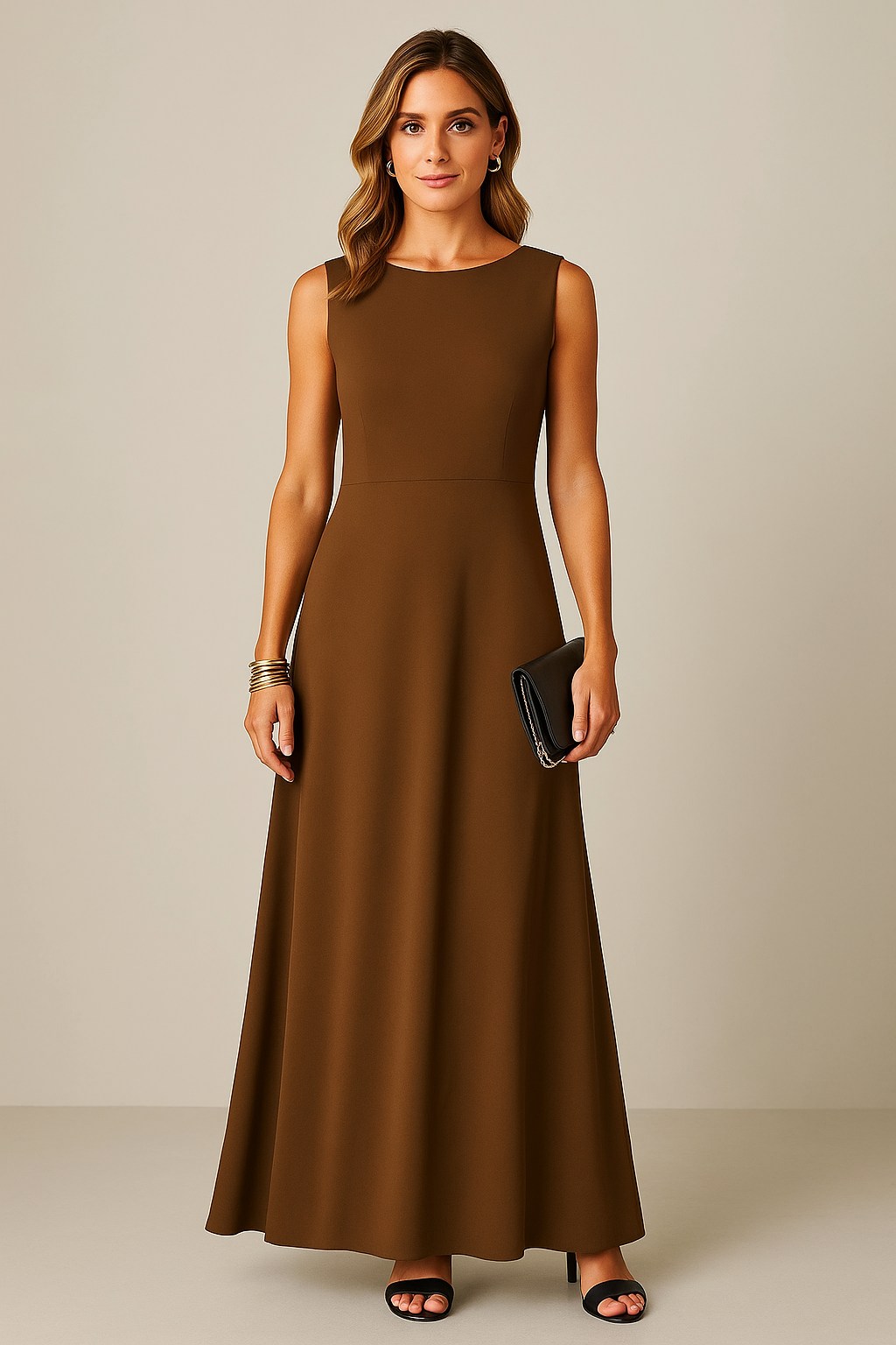 Women's Dress Sleeveless – Midlength – Relaxed Fit – Luxury Breathable Material – Minimalist Design