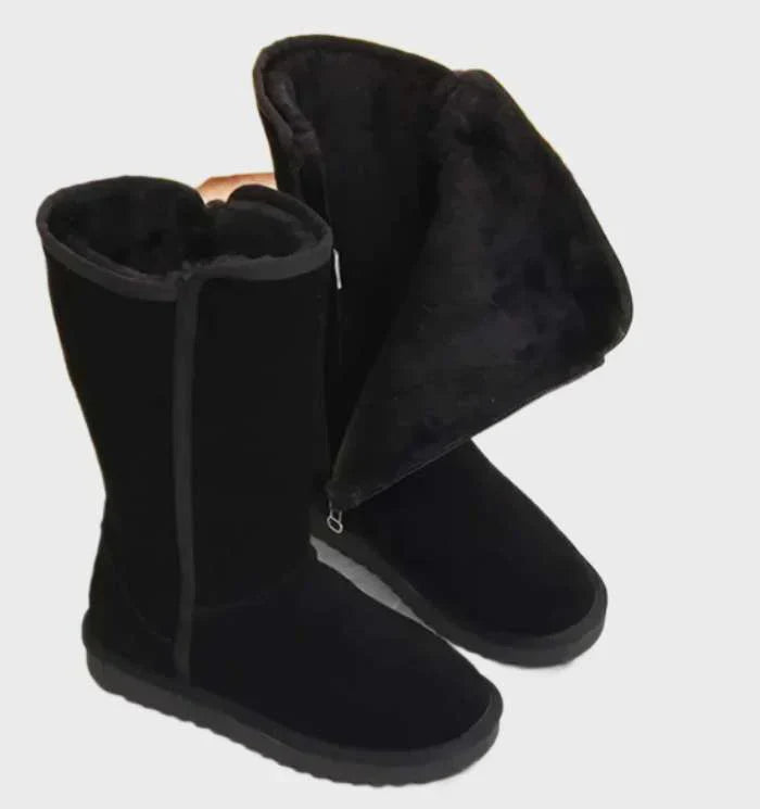 Dames Laarzen - Suède - Met Fleece Voering - Comfortabel - Rubberen Zool - Casual