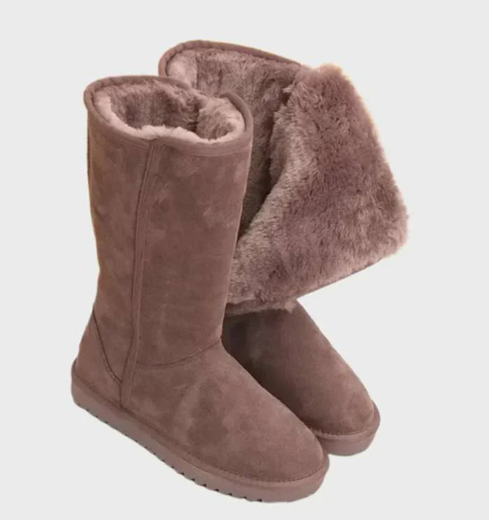 Dames Laarzen - Suède - Met Fleece Voering - Comfortabel - Rubberen Zool - Casual
