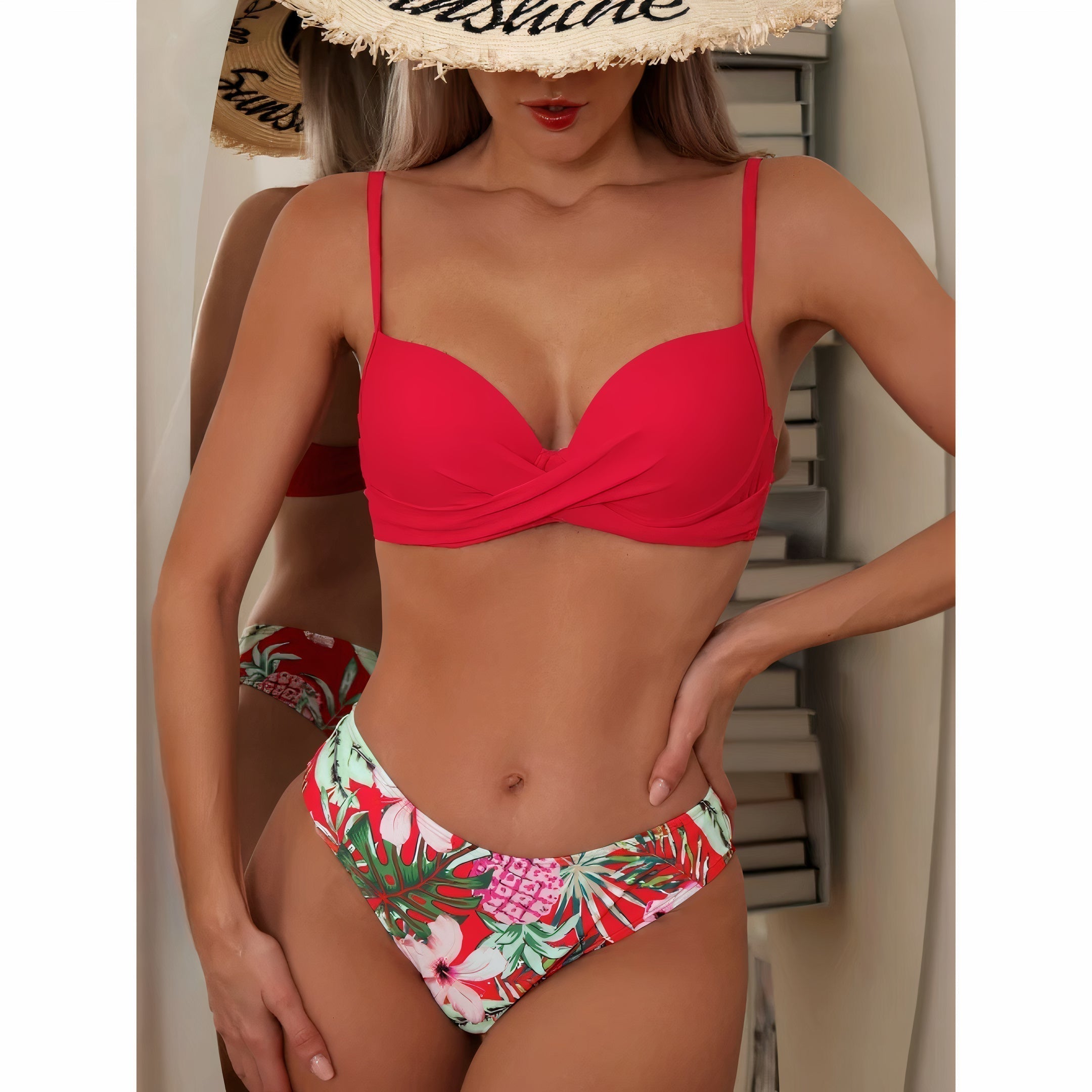 Lyn - 3-Delige Bikini Set met Bloemenprint voor Vrouwen