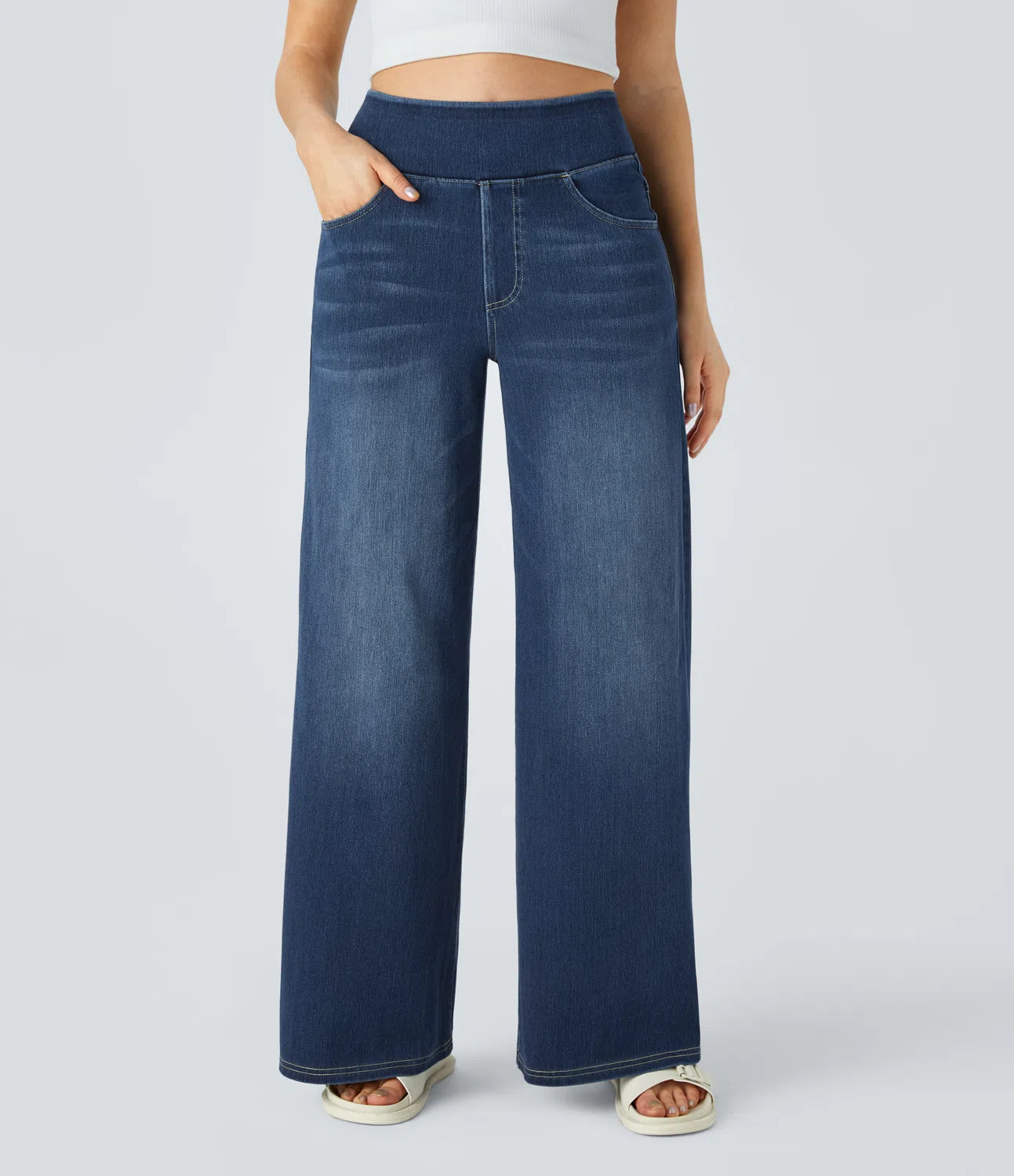 Relaxed Fit Rekbare Gebreide Jeans
