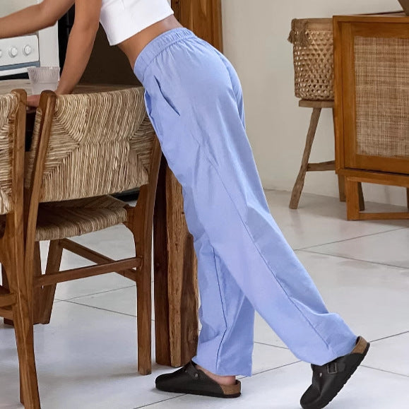 Women's Pants – High Waist – Wide Legs – Lightweight Breathable – With Pleats