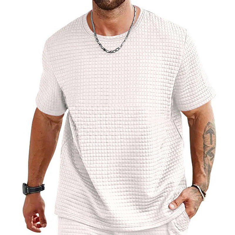 Men's T-shirt – Relaxed Fit – Breathable Textured Pattern – Short Sleeve Casual Wear