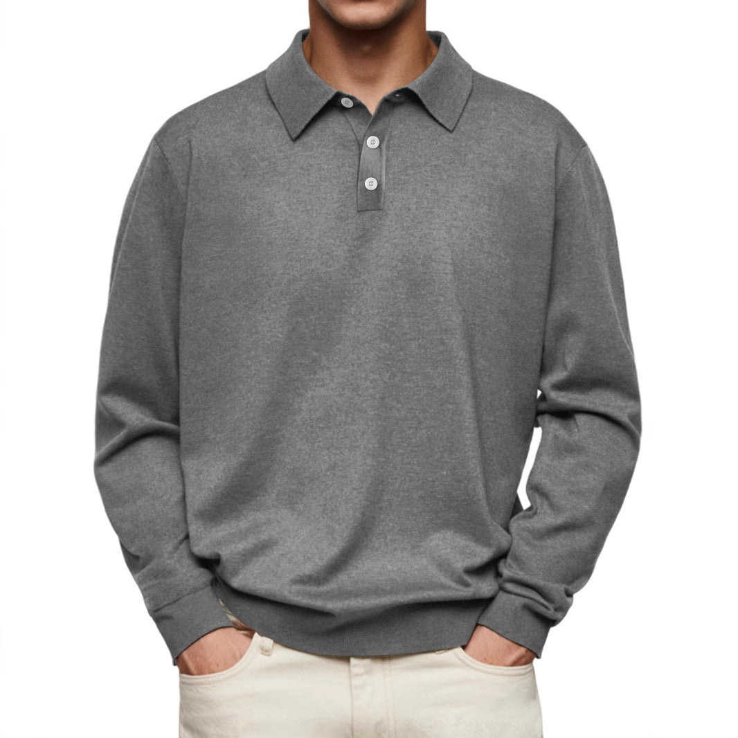 Men's Polo Shirt – Soft Knit – Relaxed Fit – Long Sleeve Casual Style