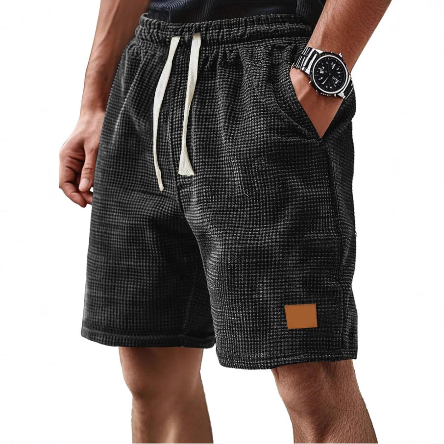 Men's Short – Relaxed Fit – Waffle Texture – Breathable Soft Knit – With Drawstring Closure