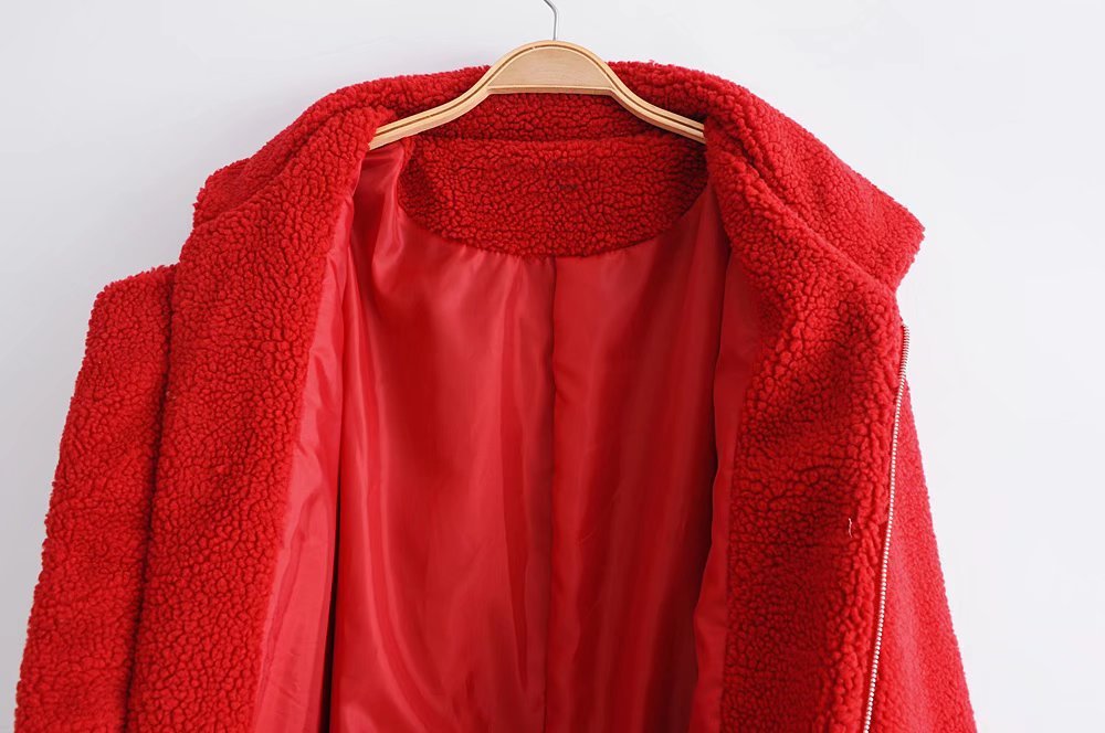 Women's Teddy Coat – Oversized Fit – Soft Fleece – Zipper Closure – Casual Look