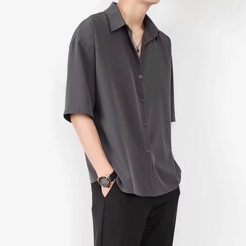 Men's Short Sleeve Shirt – Relaxed Fit – Breathable Cotton – Casual Button Closure