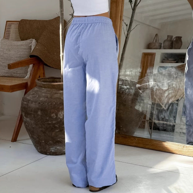 Women's Pants – High Waist – Wide Legs – Lightweight Breathable – With Pleats