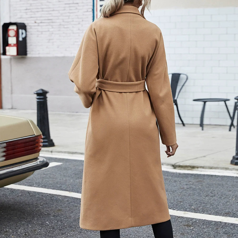 Women's Coat – Wool – Mid-Length – Relaxed Fit – Double-Breasted Classic Model