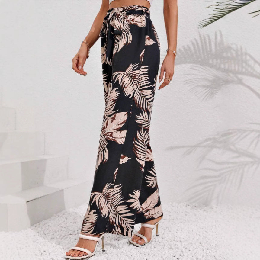 Ladies Pants – Wide Legs – High Waist – Bohemian Print – Breathable Comfortable