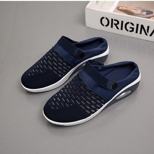 Women's Sandals – Slip-On Ergonomic – Breathable Mesh – Air Cushion Sole – Adjustable Strap