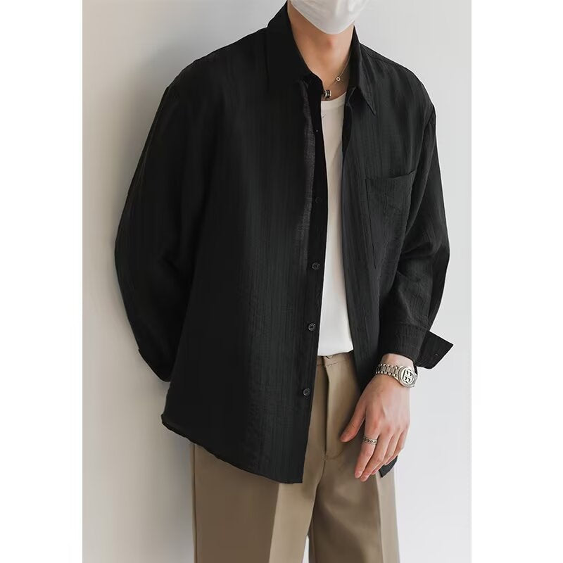 Men's Shirt Long Sleeve – Relaxed Fit – Breathable – Casual Button-Down Style