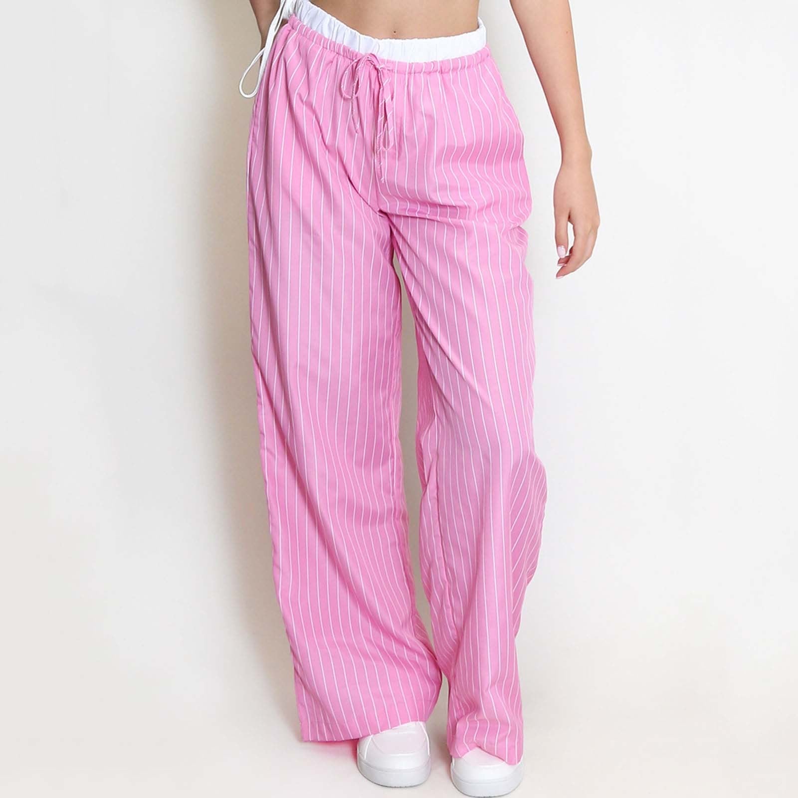 Ladies Pants – Wide Legs – Breathable Material – Drawstring Waist – With Pockets