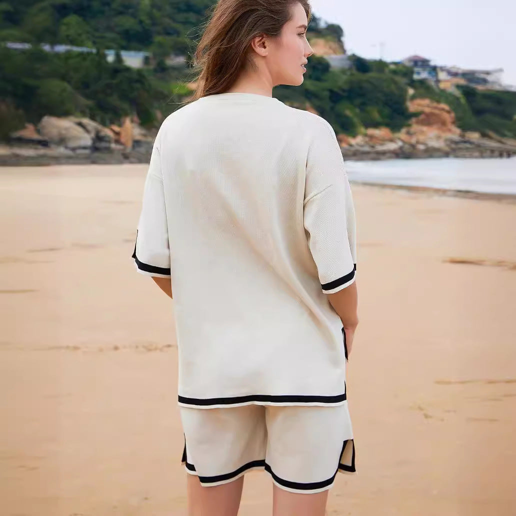 Women's Sweater Set – Relaxed Fit – Soft Breathable Knit – Ribbed Edges – Casual Look