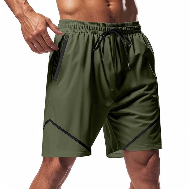 Men's Sport Shorts – Quick-Drying – Loose Fit – Knee-Length – Zipper Pockets – Drawstring