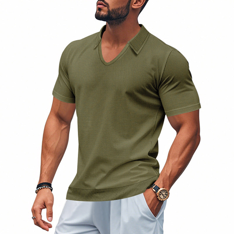 Men's Polo Shirt – Relaxed Fit – V-neck – Casual