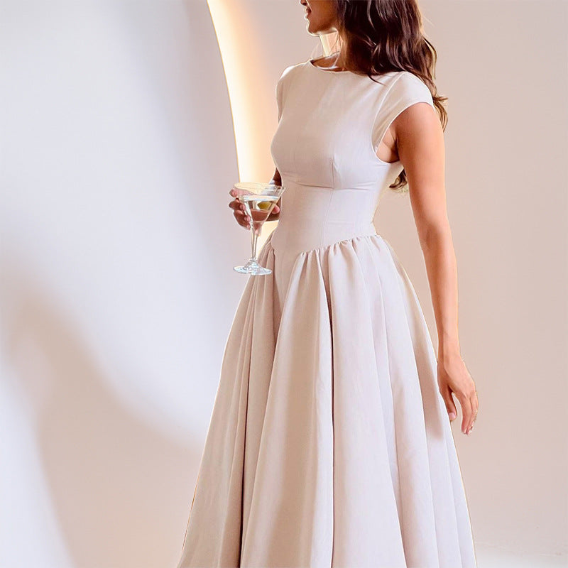 Women's midi dress – A-line silhouette – Fitted – Sleeveless with back detail