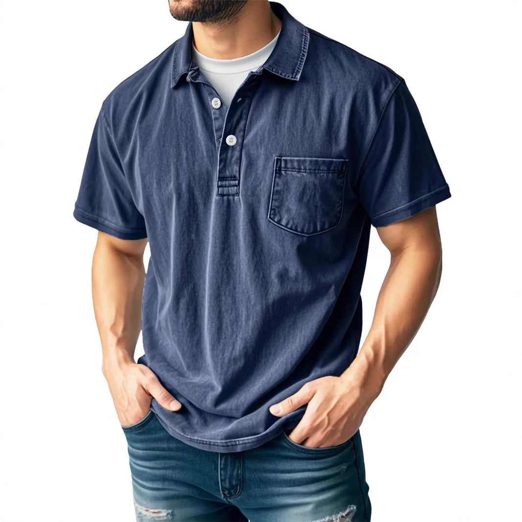 Heren poloshirt – Relaxed Fit – Ademend Materiaal – Korte Mouwen – Borstzak