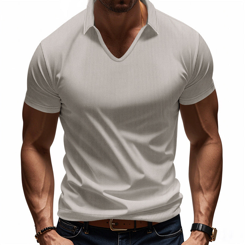 Men's Polo Shirt – Relaxed Fit – V-neck – Casual