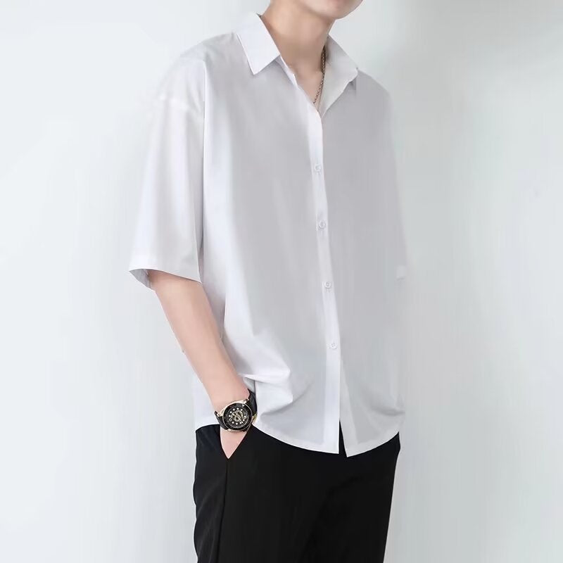 Men's Short Sleeve Shirt – Relaxed Fit – Breathable Cotton – Casual Button Closure