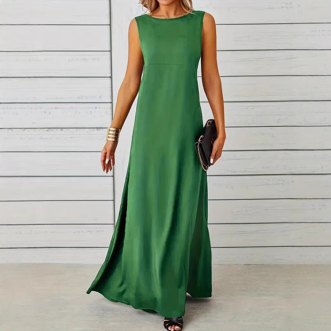 Women's Dress Sleeveless – Midlength – Relaxed Fit – Luxury Breathable Material – Minimalist Design