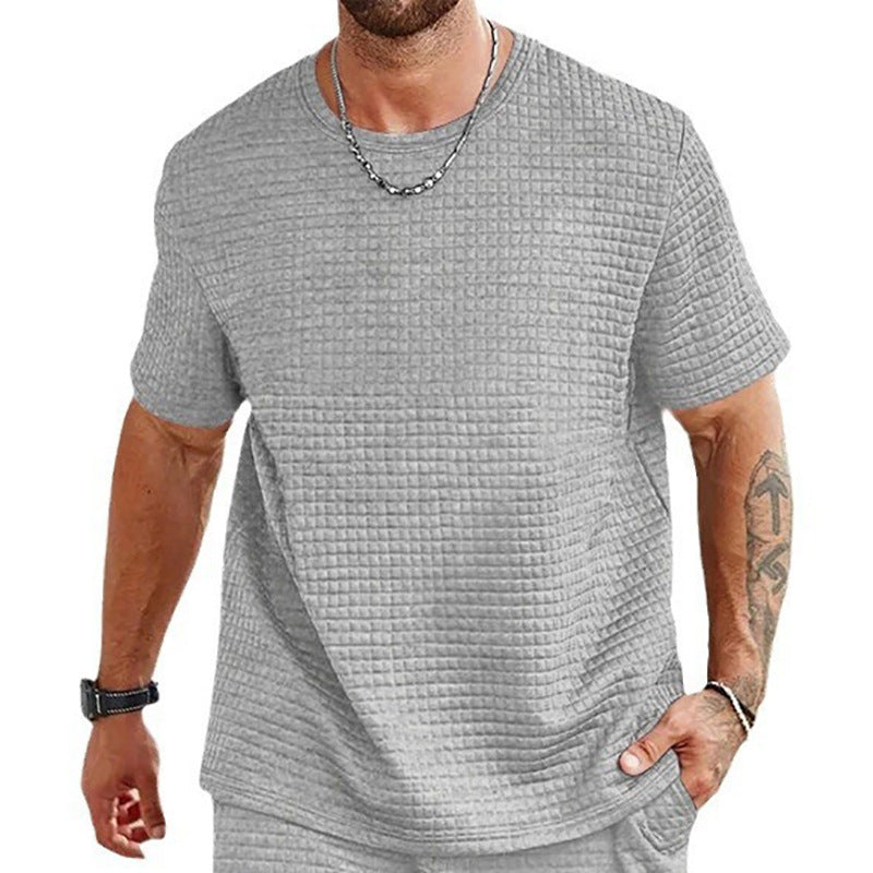 Men's T-shirt – Relaxed Fit – Breathable Textured Pattern – Short Sleeve Casual Wear