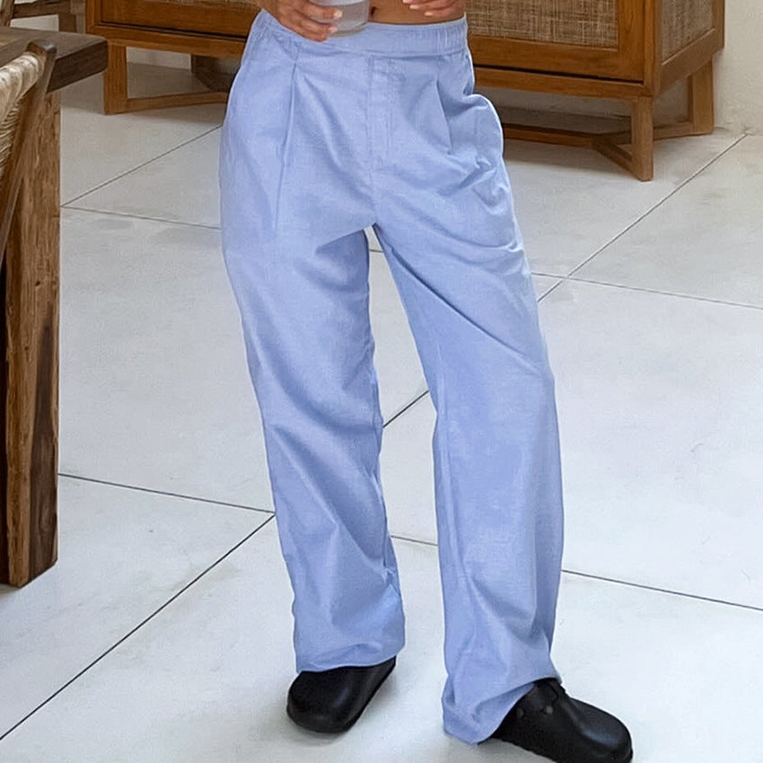 Women's Pants – High Waist – Wide Legs – Lightweight Breathable – With Pleats