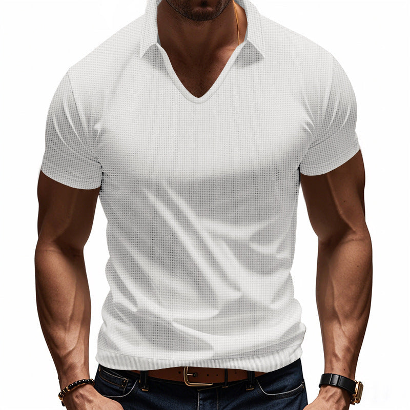 Men's Polo Shirt – Relaxed Fit – V-neck – Casual