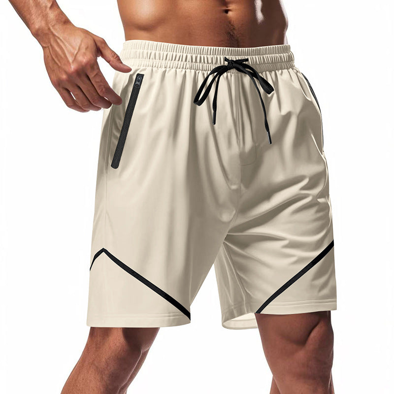 Men's Sport Shorts – Quick-Drying – Loose Fit – Knee-Length – Zipper Pockets – Drawstring