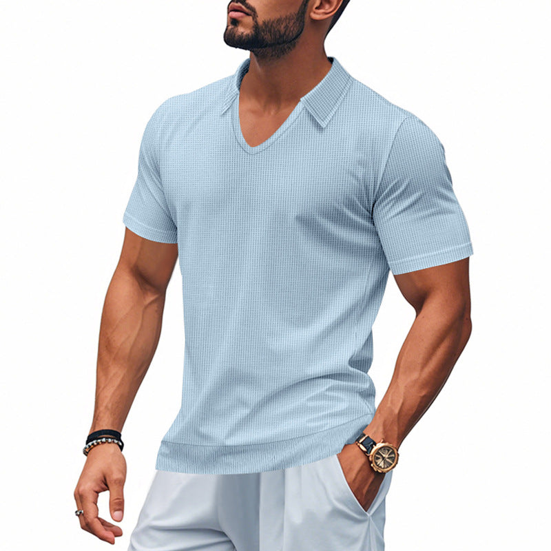 Men's Polo Shirt – Relaxed Fit – V-neck – Casual