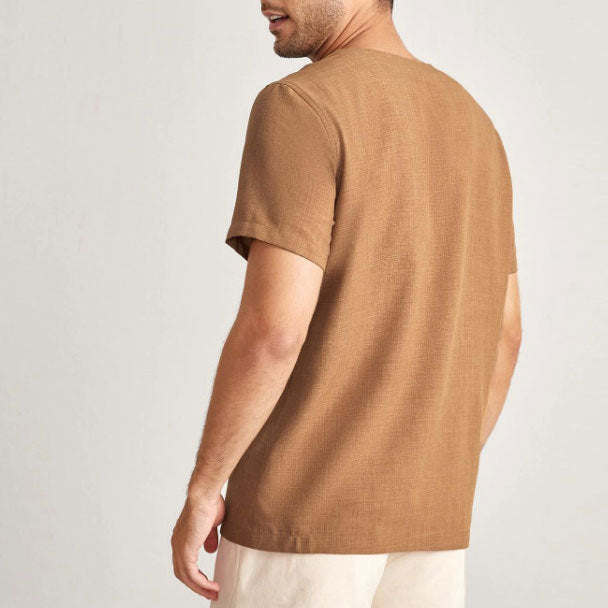 Men's T-shirt – Oversized Fit – V-Neck – Breathable – Short Sleeve – Casual Look