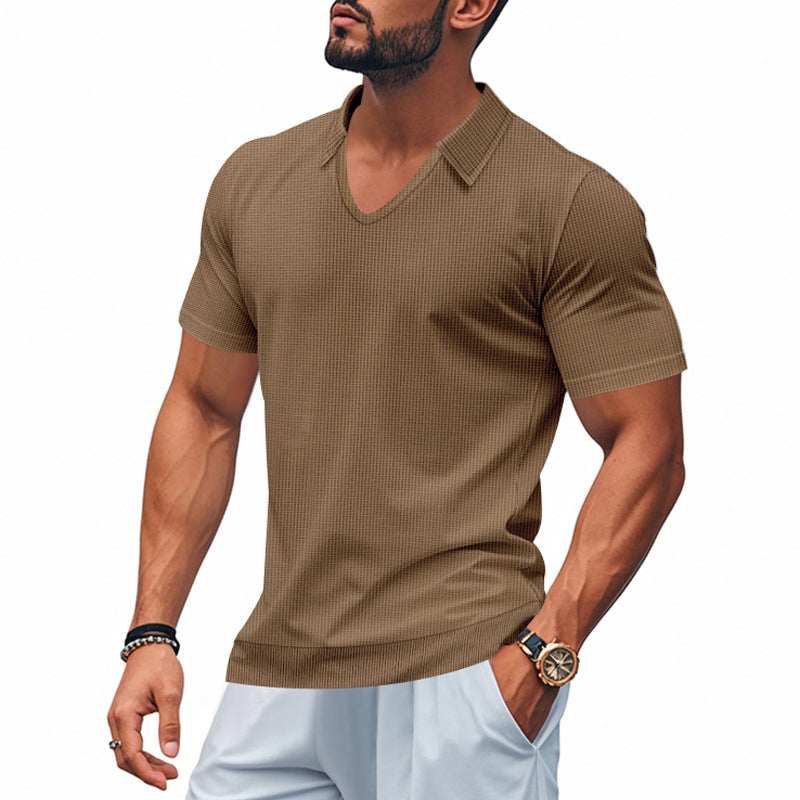 Men's Polo Shirt – Relaxed Fit – V-neck – Casual