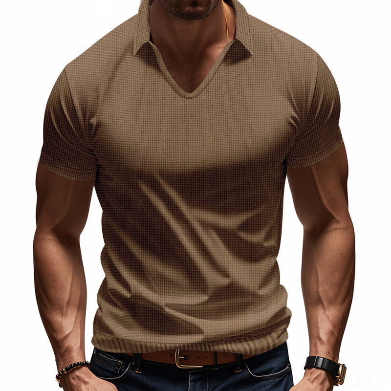 Men's Polo Shirt – Relaxed Fit – V-neck – Casual