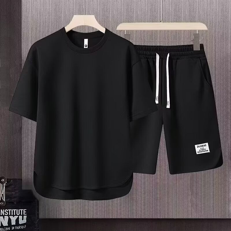 Men's Tracksuit – Cotton – Relaxed Fit – T-shirt with Short Sleeves – Shorts