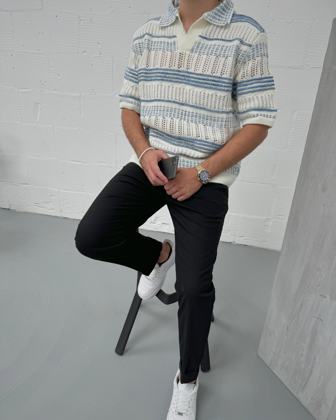 Heren Blue Ocean Oversized Polo