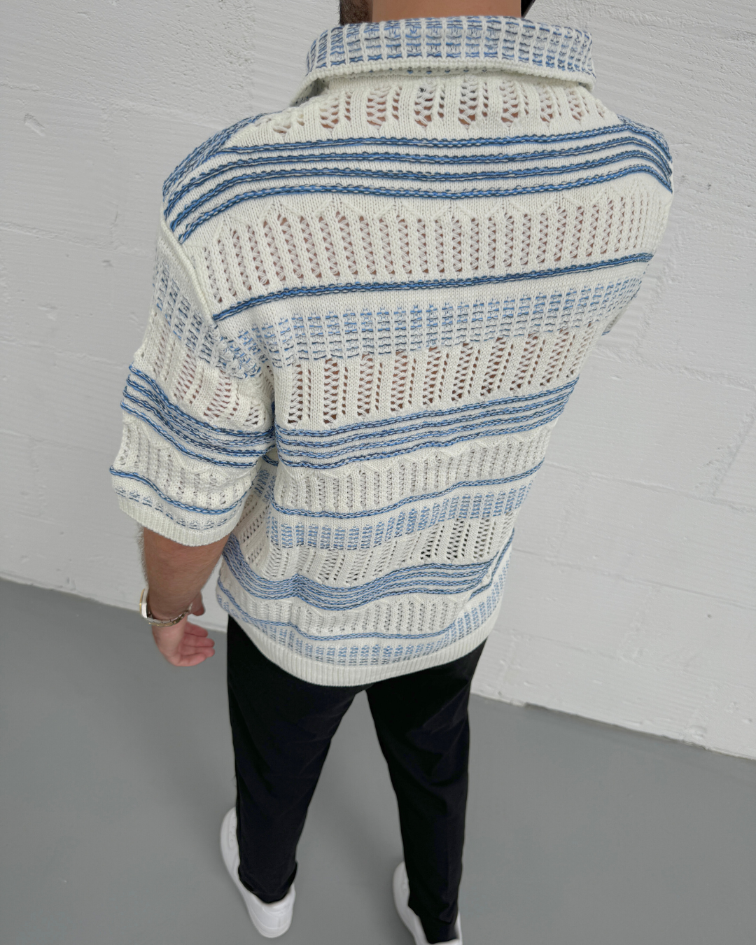 Heren Blue Ocean Oversized Polo