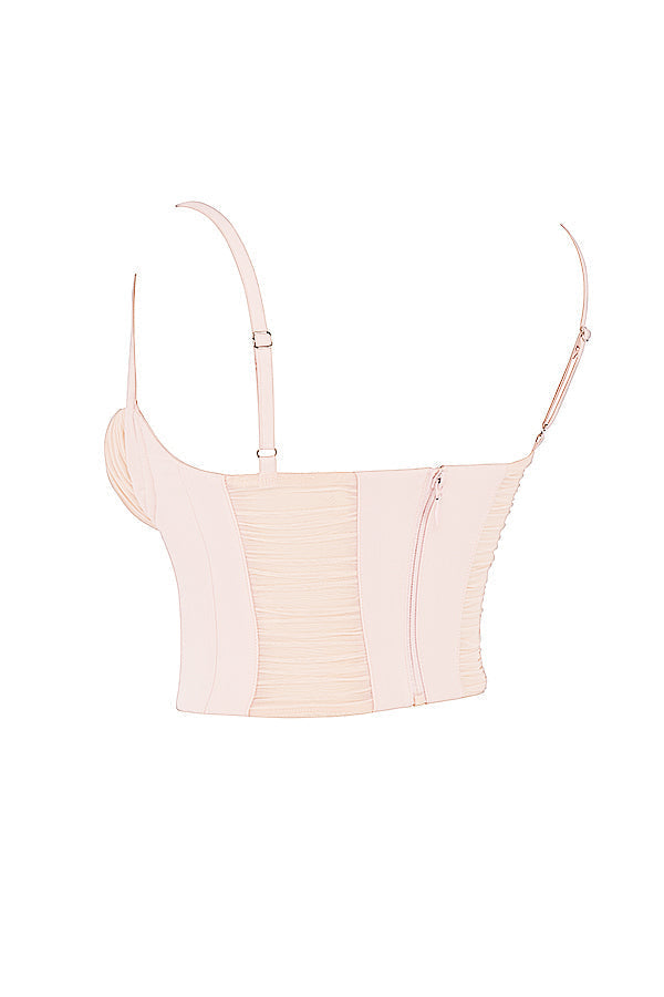Peachy Gathered Korset met Romantische Details