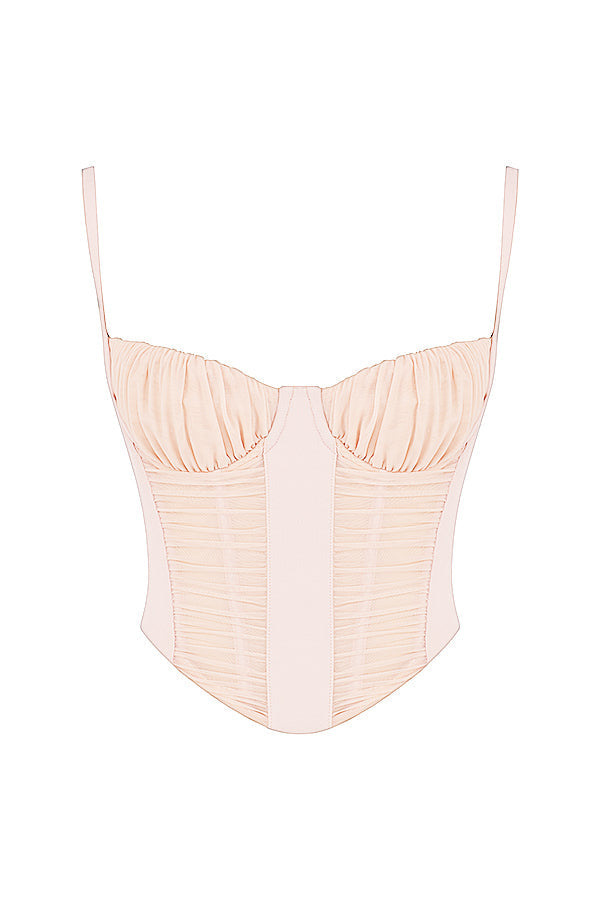 Peachy Gathered Korset met Romantische Details