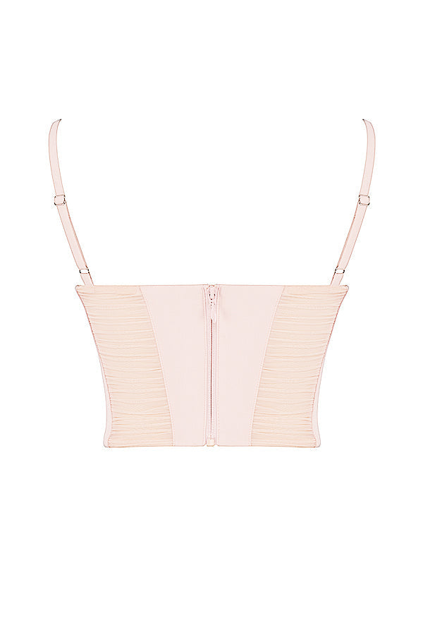 Peachy Gathered Korset met Romantische Details