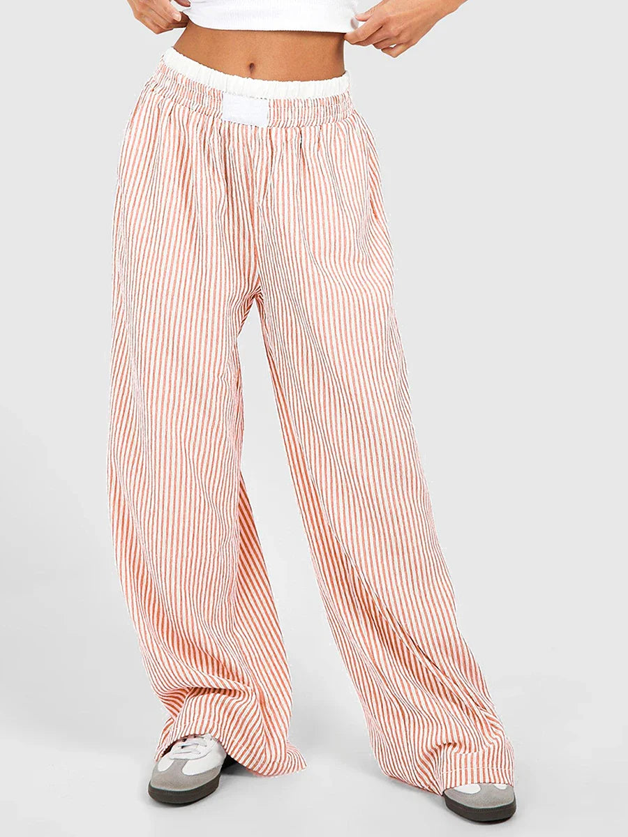 Striped lounge women's trousers