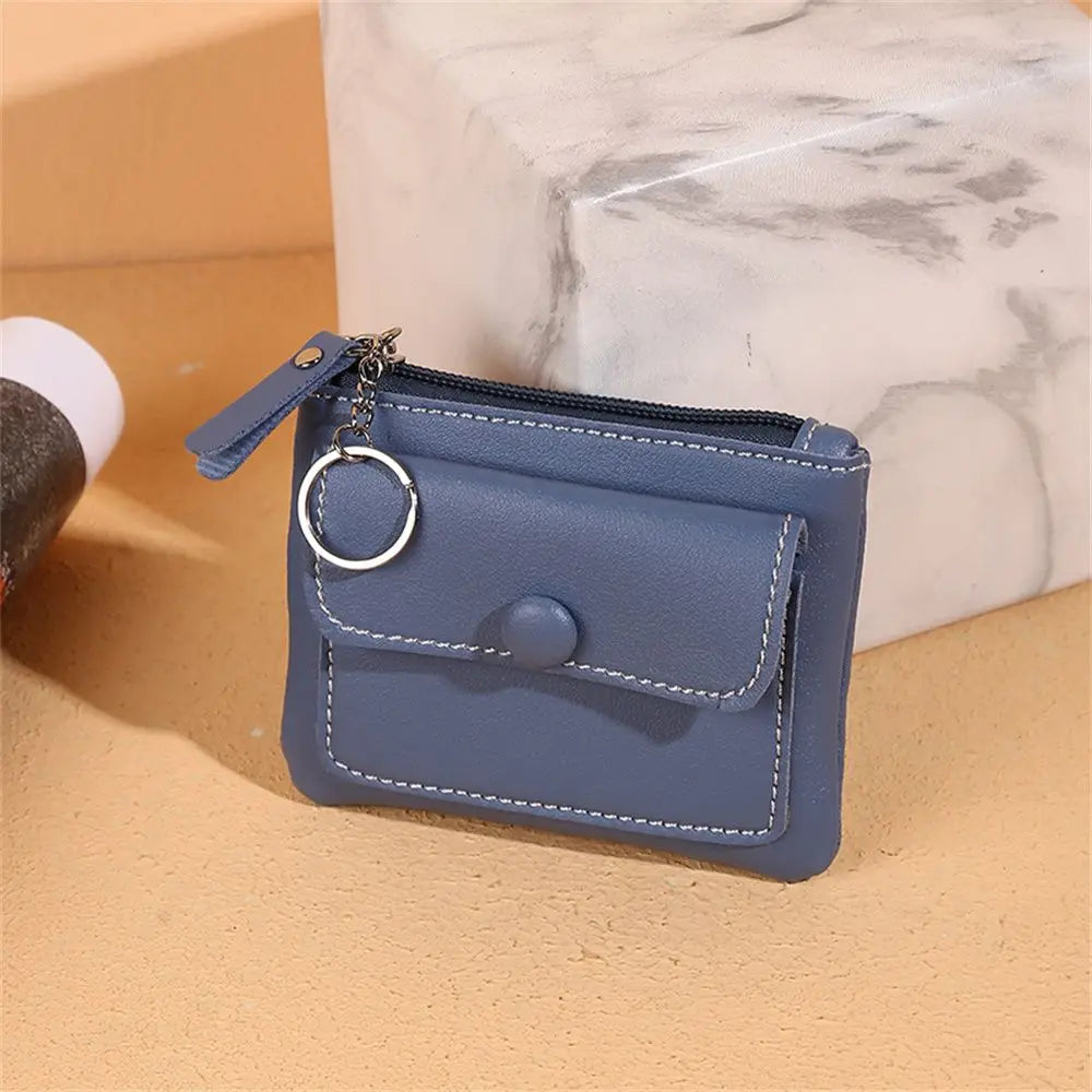 Unisex Portemonnee - Compact Design - PU Leer - Ritssluiting - Sleutelhanger Ring