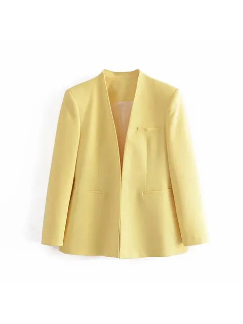 Dames Pakset – Getailleerde Blazer met Enkelvoudige Sluiting – Hoge Taille Pantalon