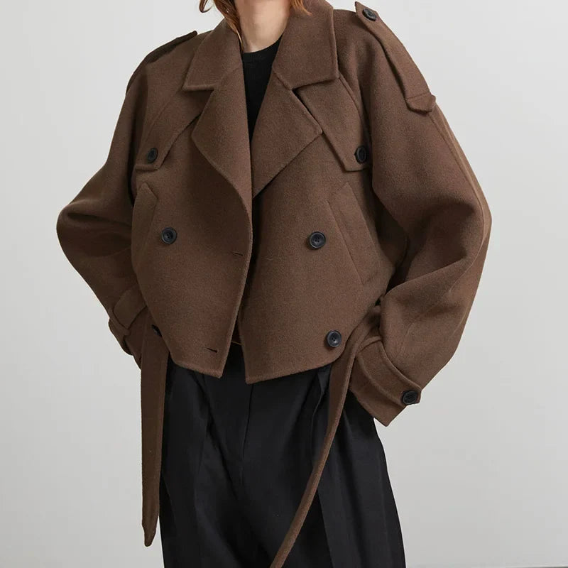 Noa - Stijlvolle Wollen Trenchcoat