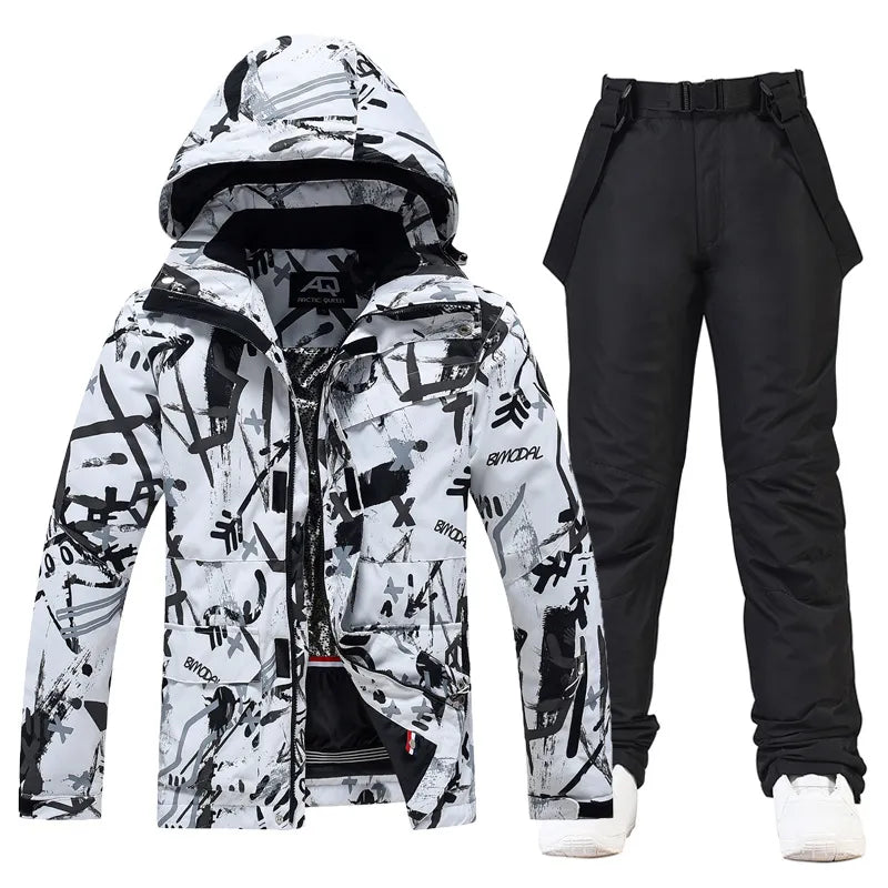 Unisex Ski Set - Waterdicht Jack met Capuchon en Sneeuwbroek met Verstelbare Bandjes