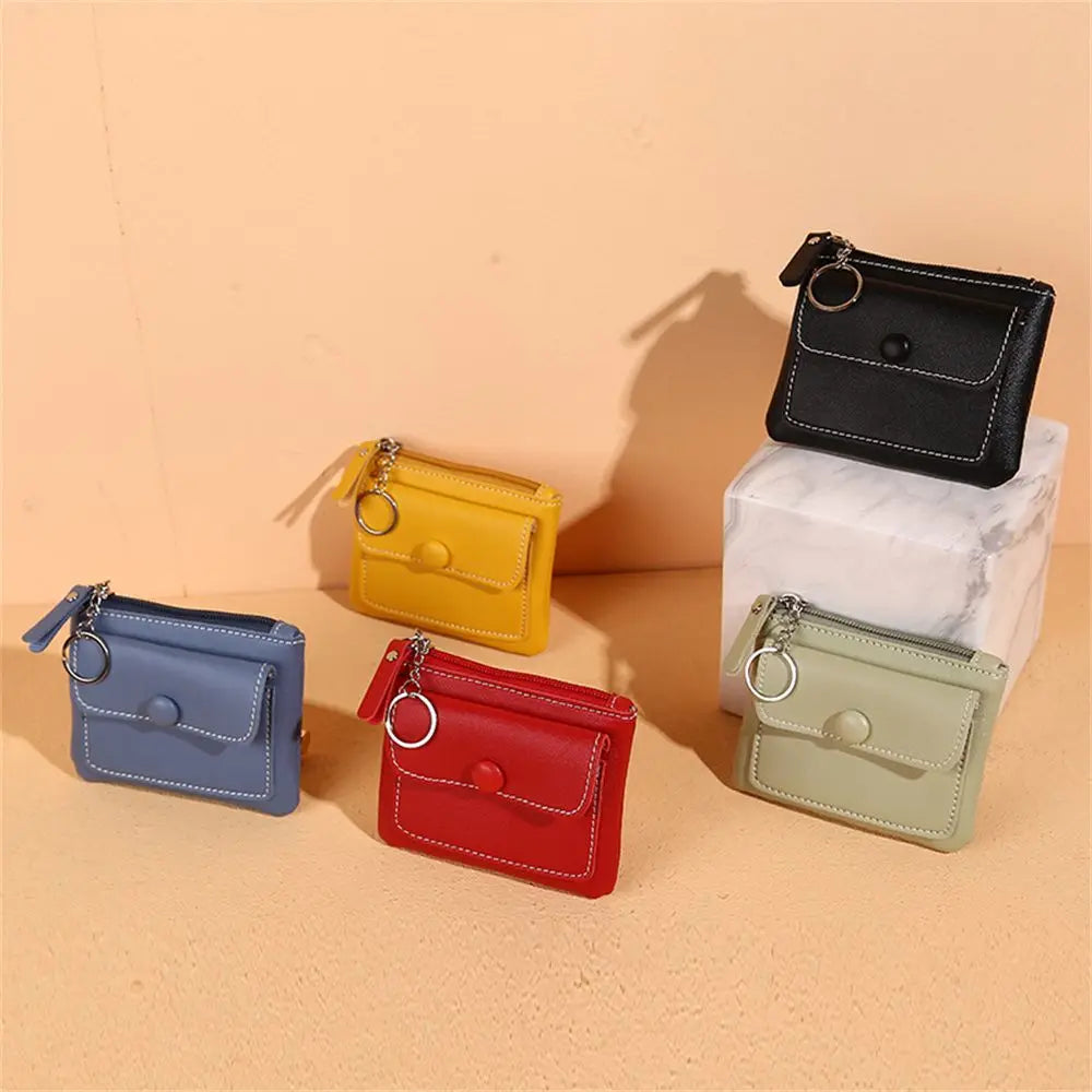 Unisex Portemonnee - Compact Design - PU Leer - Ritssluiting - Sleutelhanger Ring