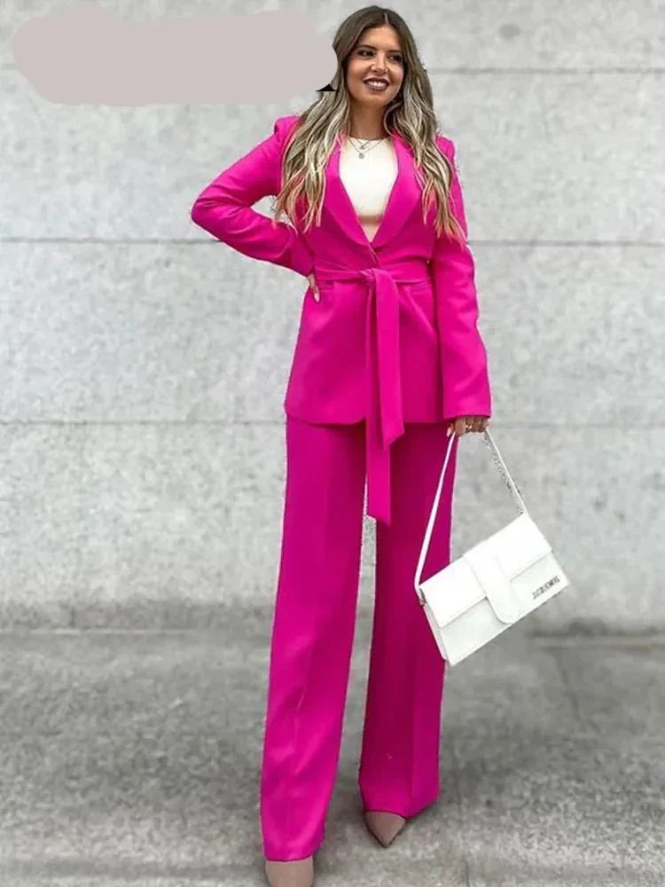 Stijlvolle Dames Blazer Set met Broek