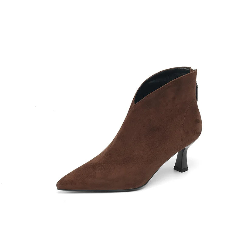 Vintage Enkellaarsjes - Elegante Dameslaarzen met Puntige Neus