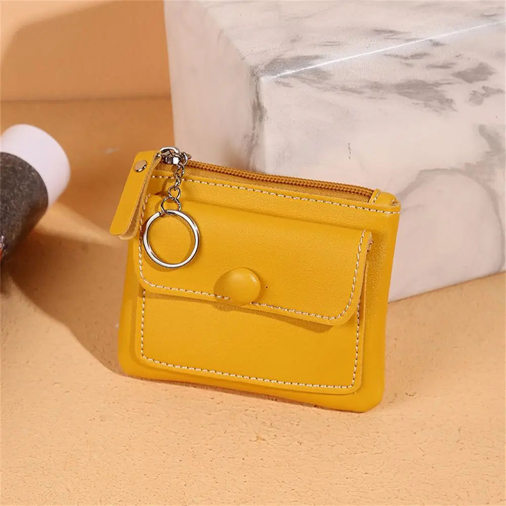 Unisex Portemonnee - Compact Design - PU Leer - Ritssluiting - Sleutelhanger Ring